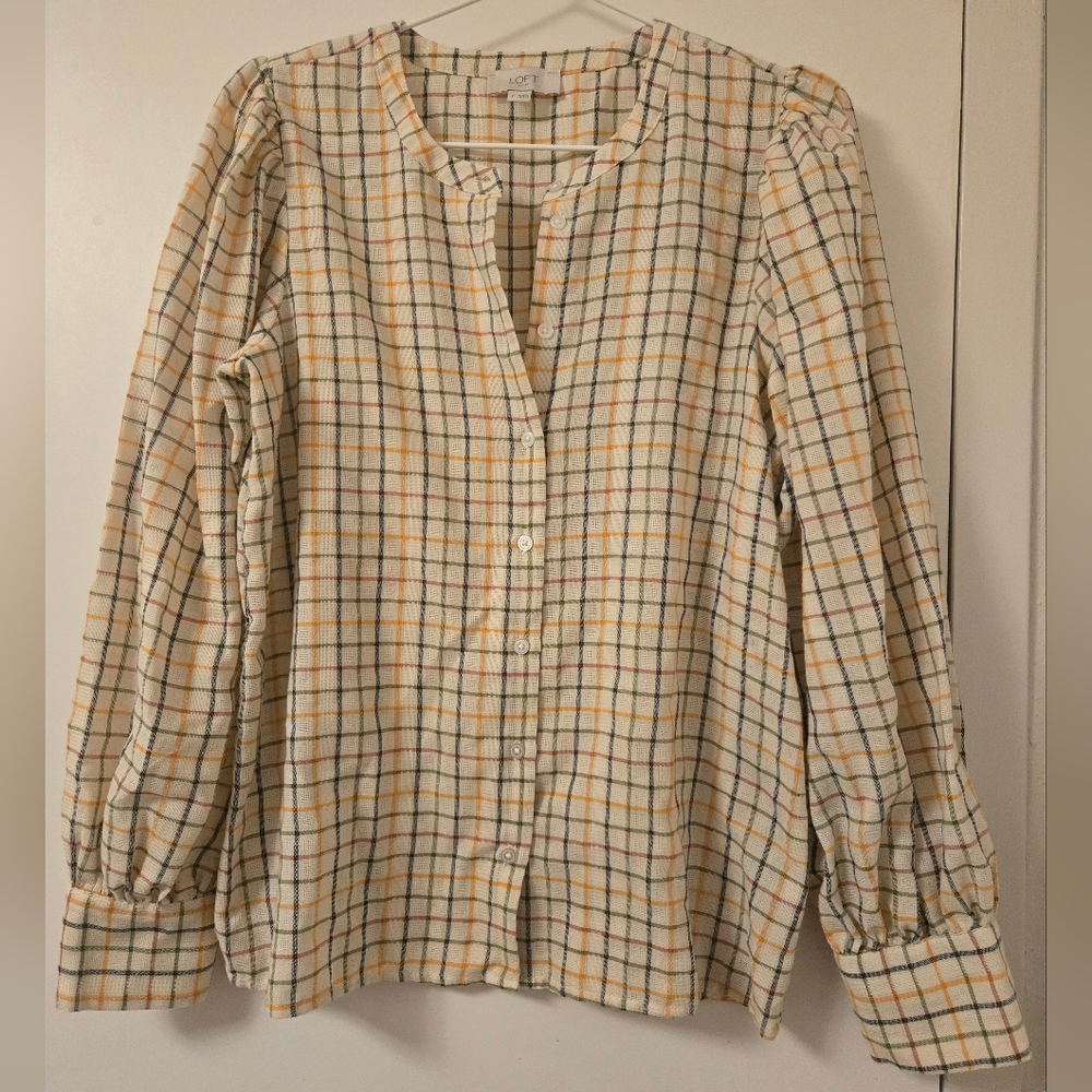 LOFT Outlet Women's Plaid Button-Up Top